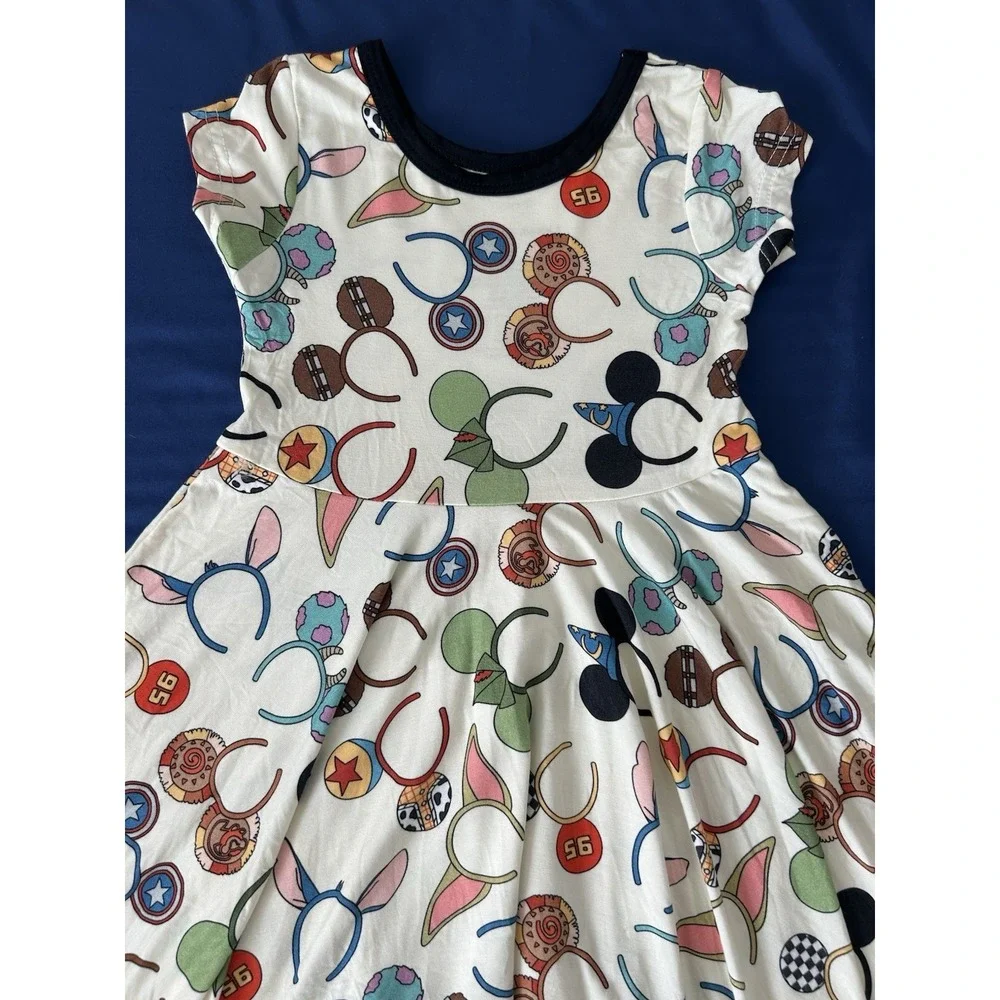 New Bamboo Girls Dress Disney Park Mickey EARS Summer Size 3 3T FULL Twirl Swing